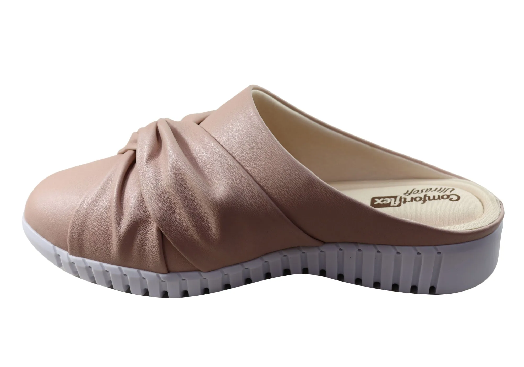 Comfortflex Mandy Damen Bequeme Geschlossene Zehen Offene Fersen Pantoffeln Comfortflex Schuhe