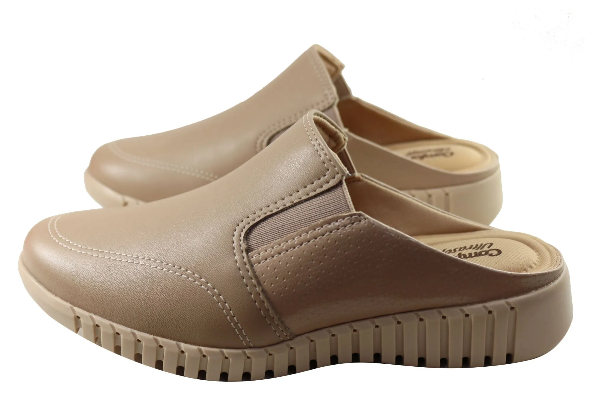 Comfortflex Tanya Damen Bequeme Geschlossene Zehen Offene Fersen Pantoffeln Comfortflex Schuhe