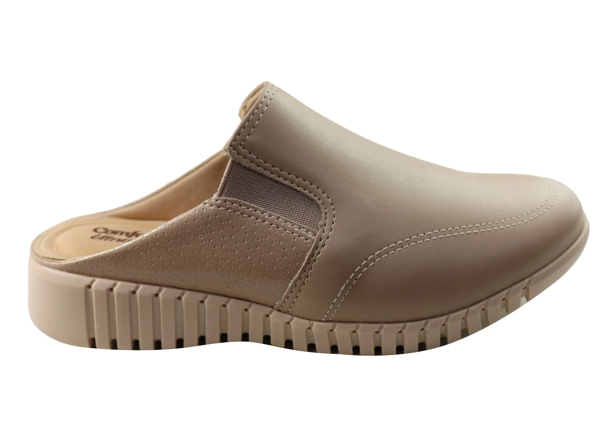 Comfortflex Tanya Damen Bequeme Geschlossene Zehen Offene Fersen Pantoffeln Comfortflex Schuhe