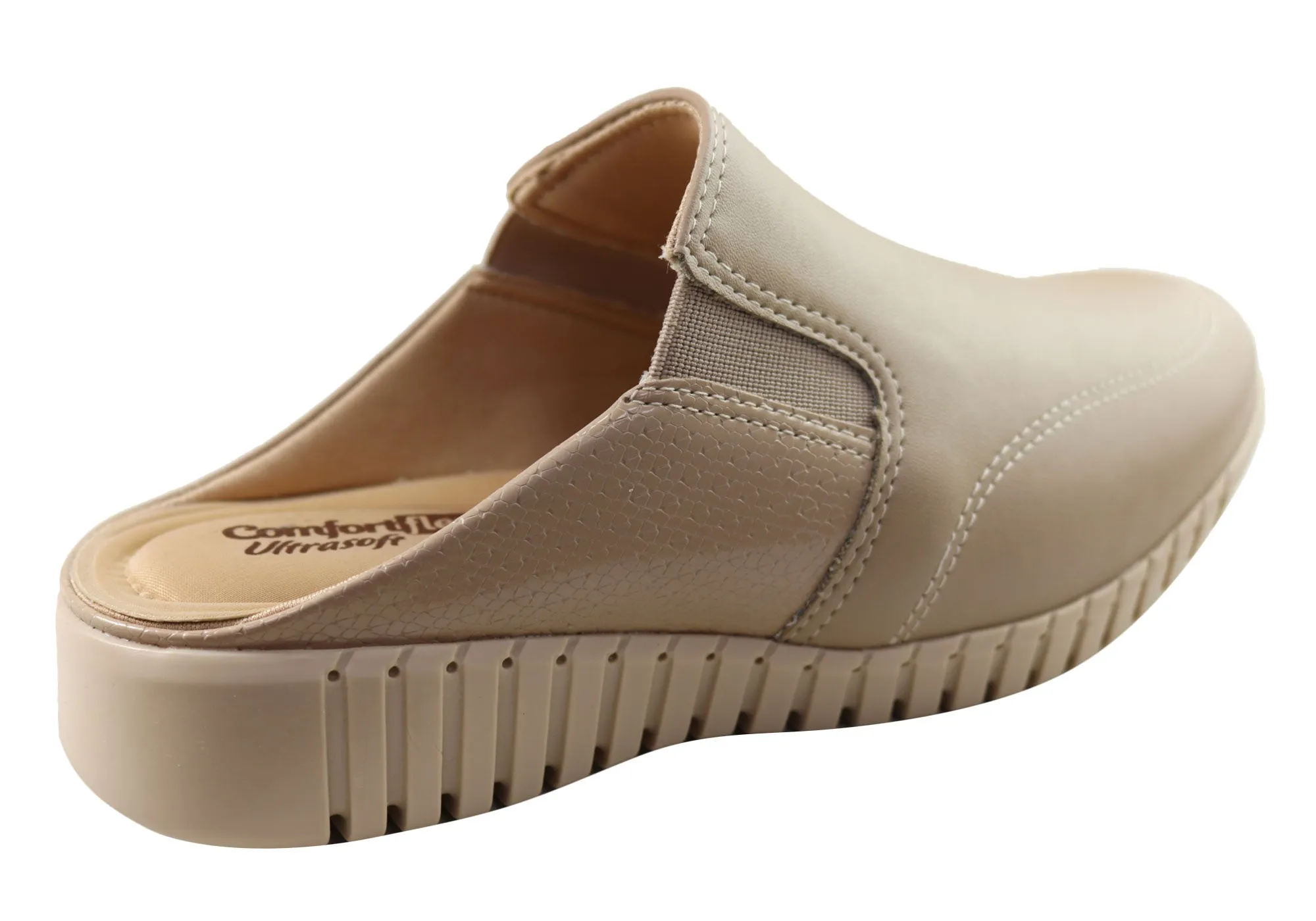 Comfortflex Tanya Damen Bequeme Geschlossene Zehen Offene Fersen Pantoffeln Comfortflex Schuhe