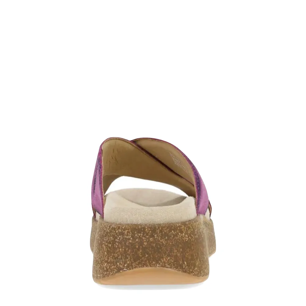 Dansko Damen Bridget Leder Plateau-Sandale in Pflaumenfarbenem Wildleder
