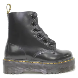 Dr. Martens Molly Plateaustiefel für Damen aus glattem Vollrindleder