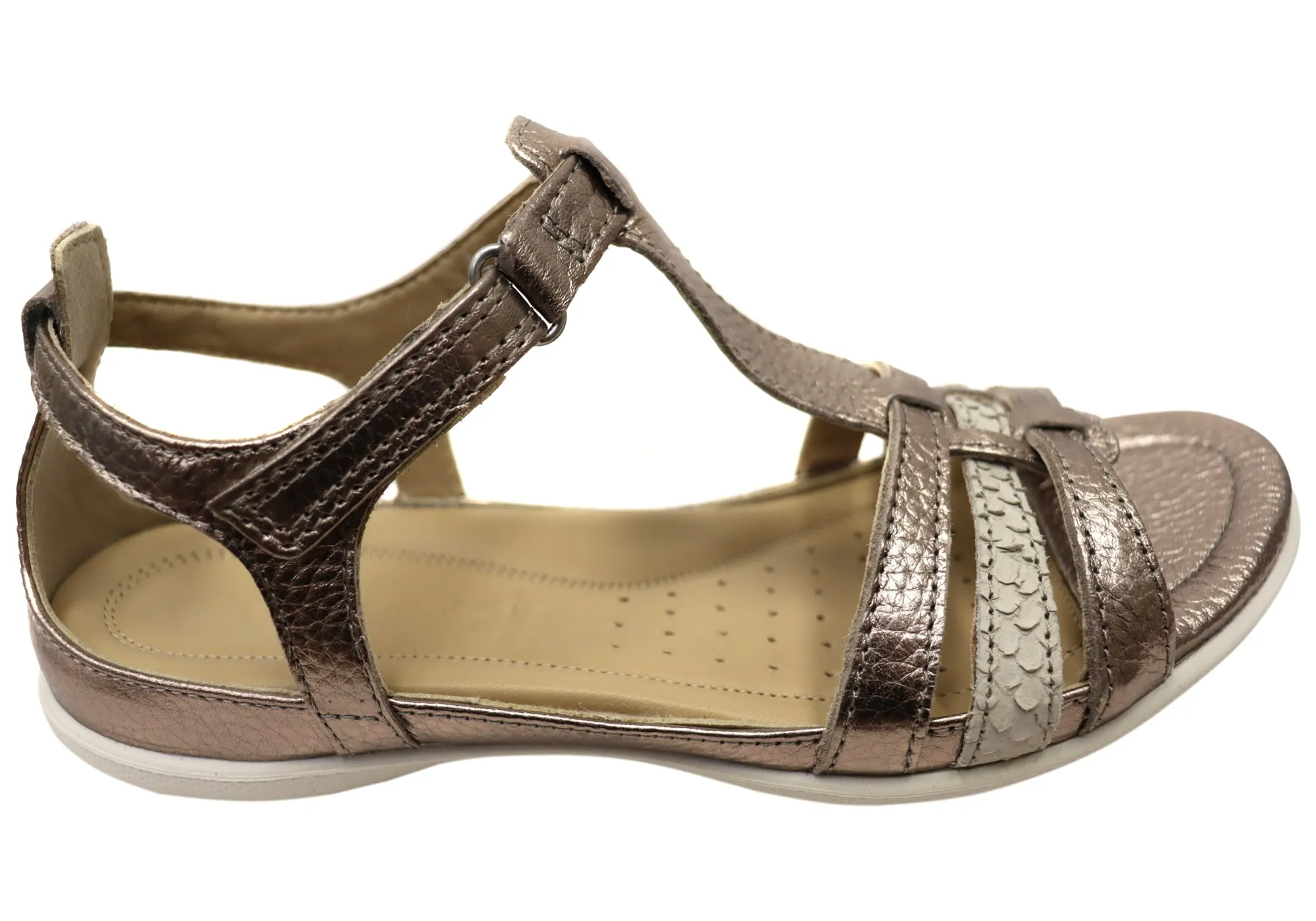 ECCO Flash T Riemchen Damen Bequeme Ledersandalen ECCO Schuhe