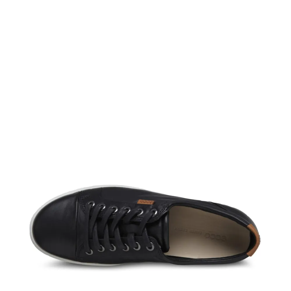 Ecco Damen Soft 7 Leder-Sneaker mit Schnürung in Schwarz