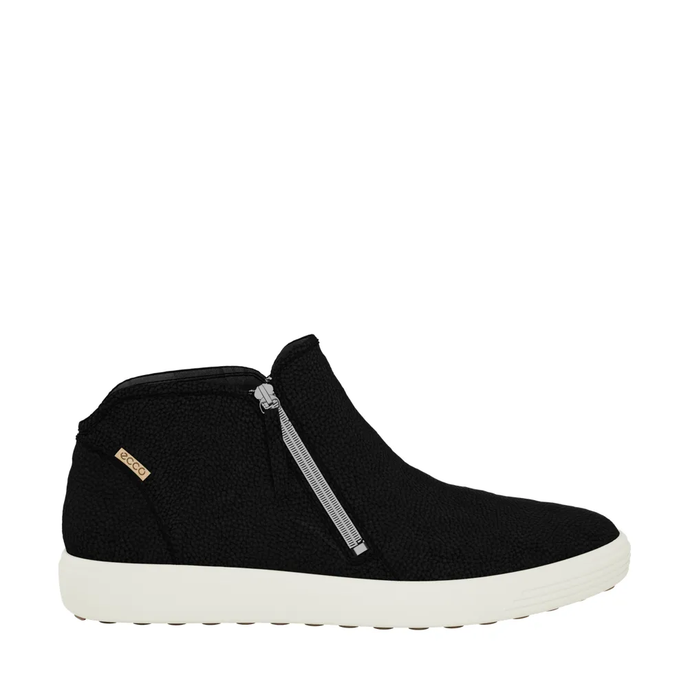 Ecco Damen Soft 7 Reißverschluss Bootie Sneaker in Schwarz