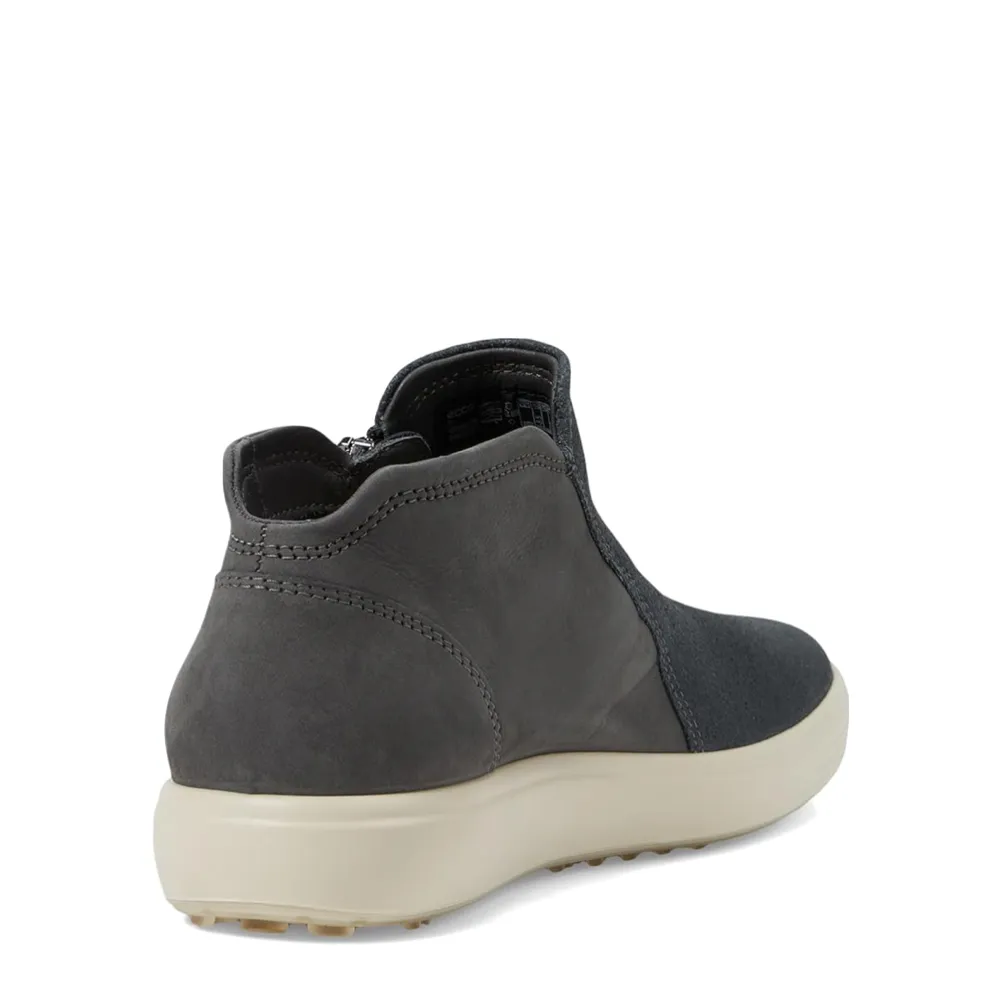 Ecco Damen Soft 7 Reißverschluss-Stiefelette in Silber Heavy/Magnet