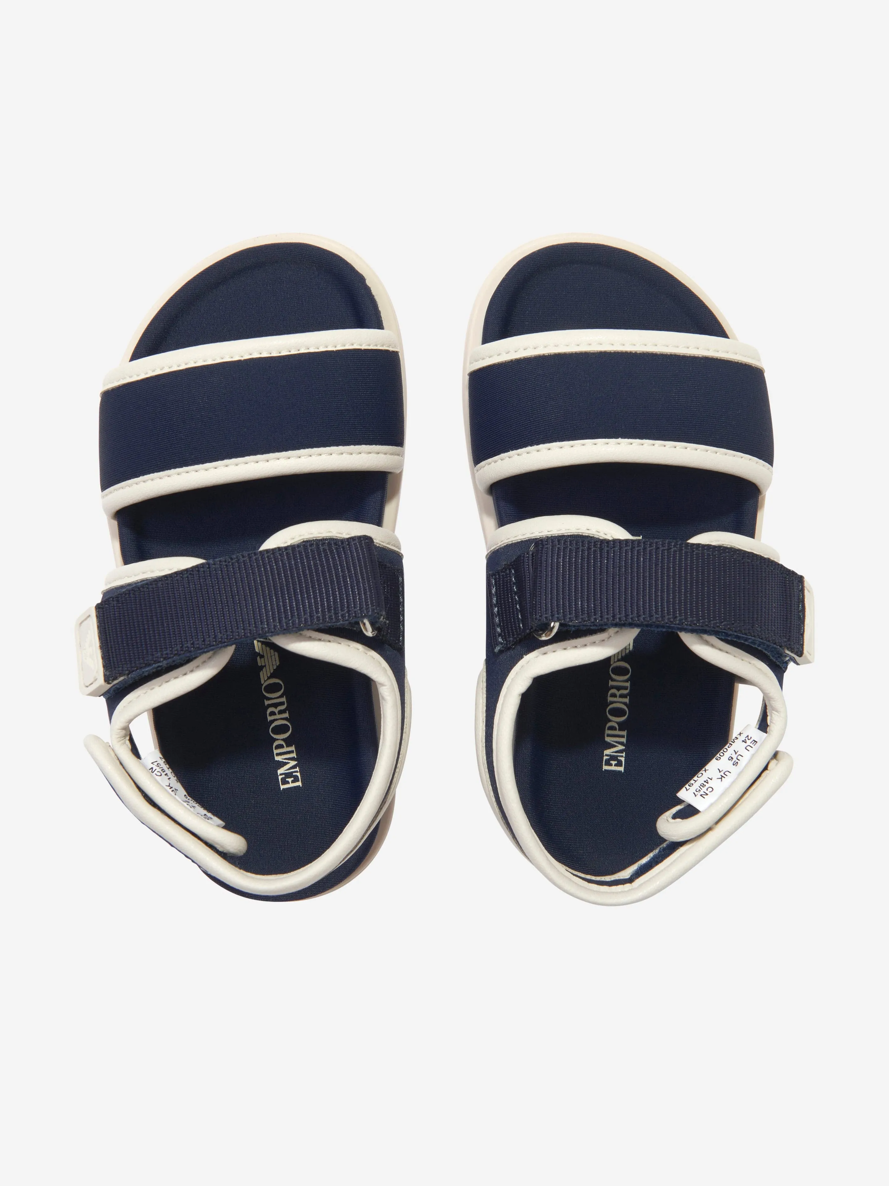 Emporio Armani Kids Logo Sandalen in Marineblau