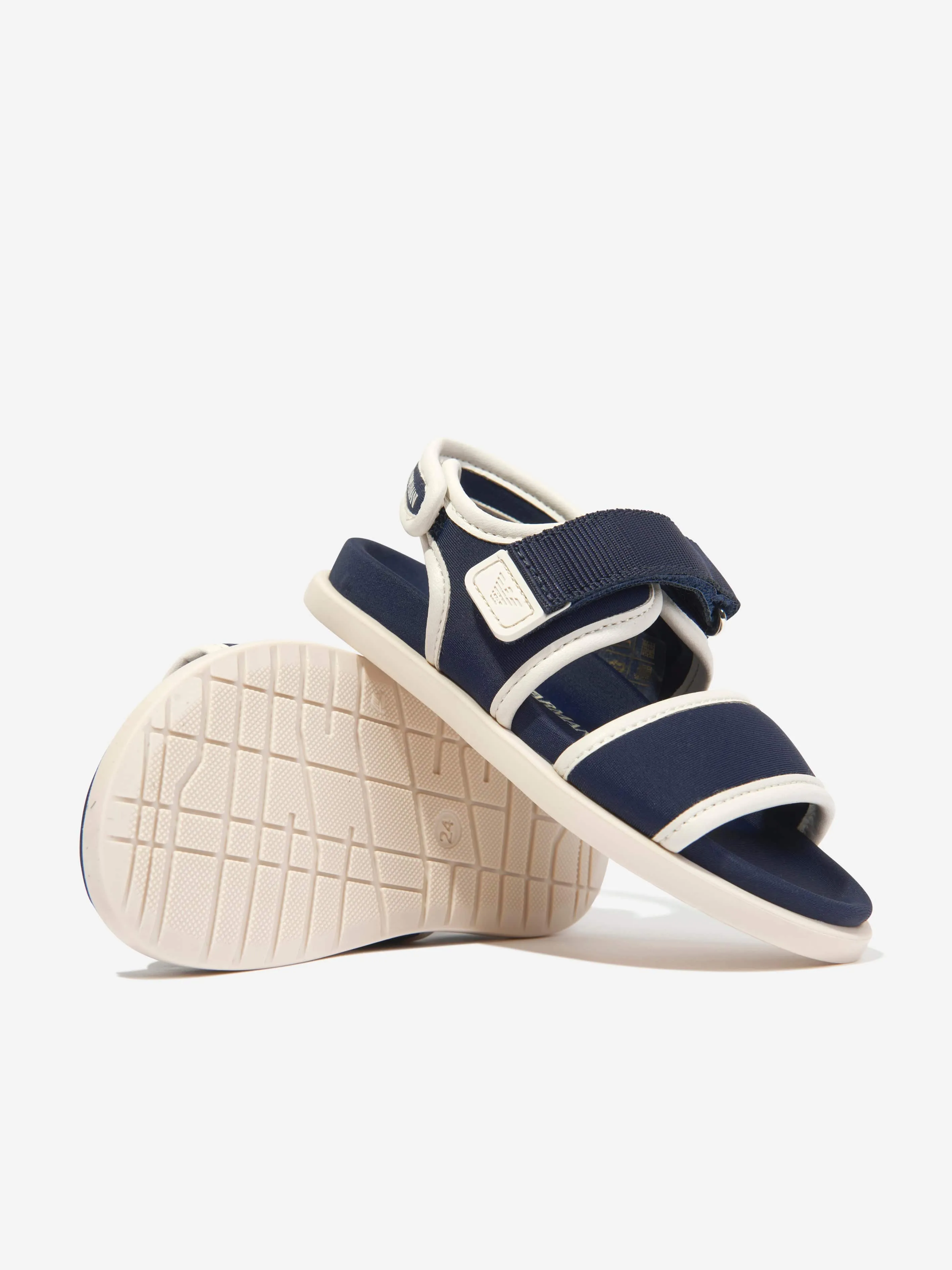 Emporio Armani Kids Logo Sandalen in Marineblau