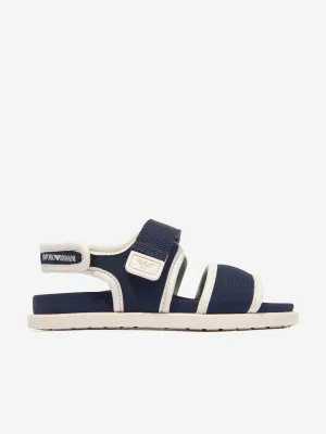 Emporio Armani Kids Logo Sandalen in Marineblau
