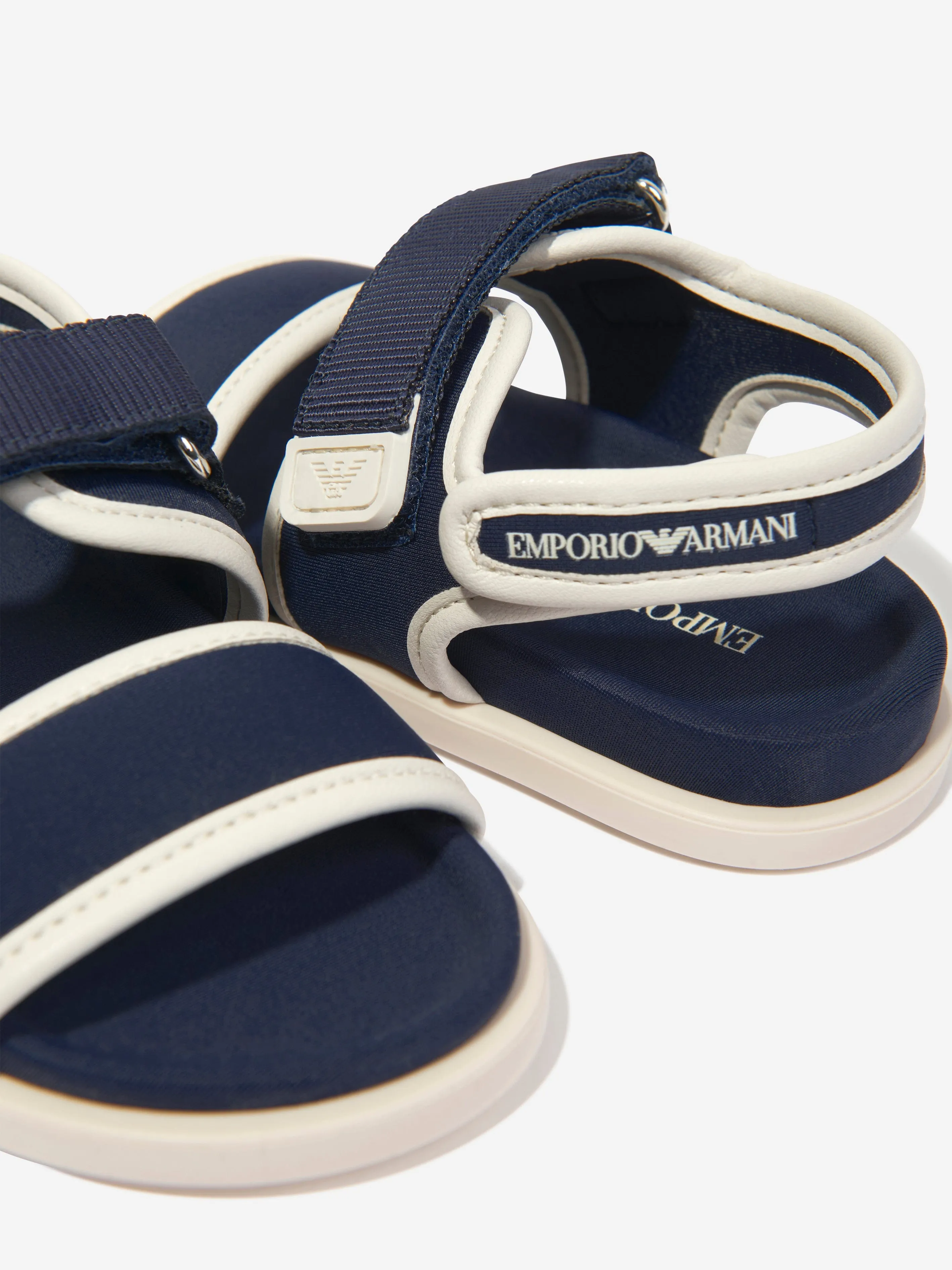 Emporio Armani Kids Logo Sandalen in Marineblau