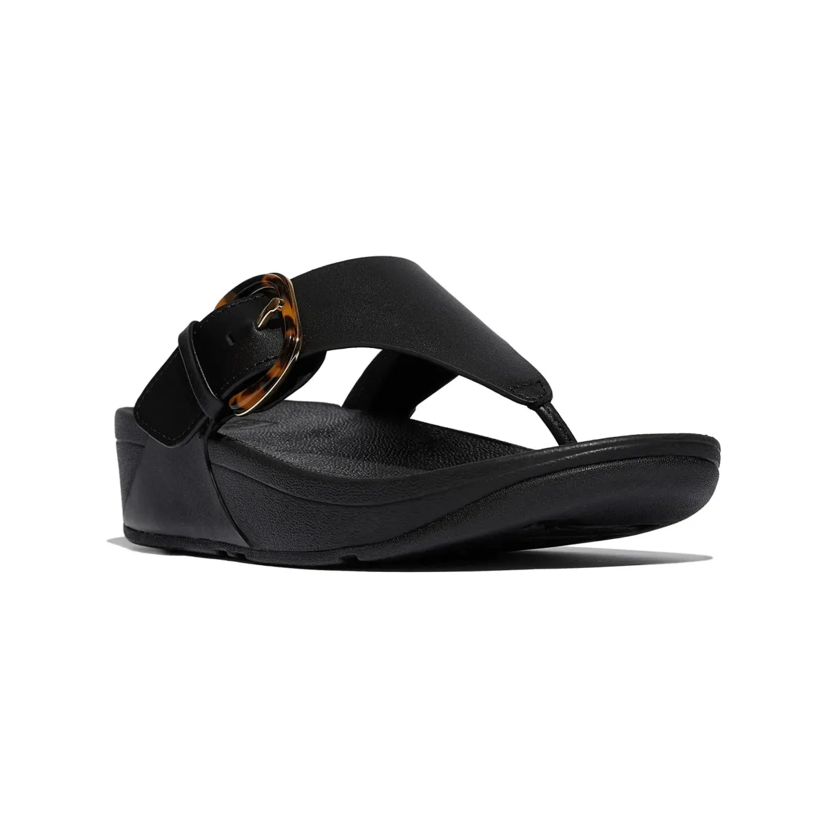 FitFlop Damen Lulu Zehensteg-Schnalle Schwarz/Schildpatt