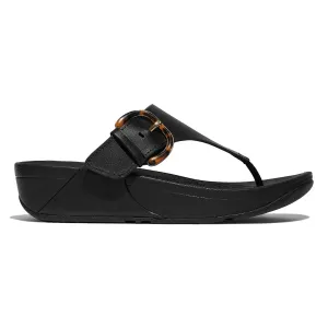 FitFlop Damen Lulu Zehensteg-Schnalle Schwarz/Schildpatt