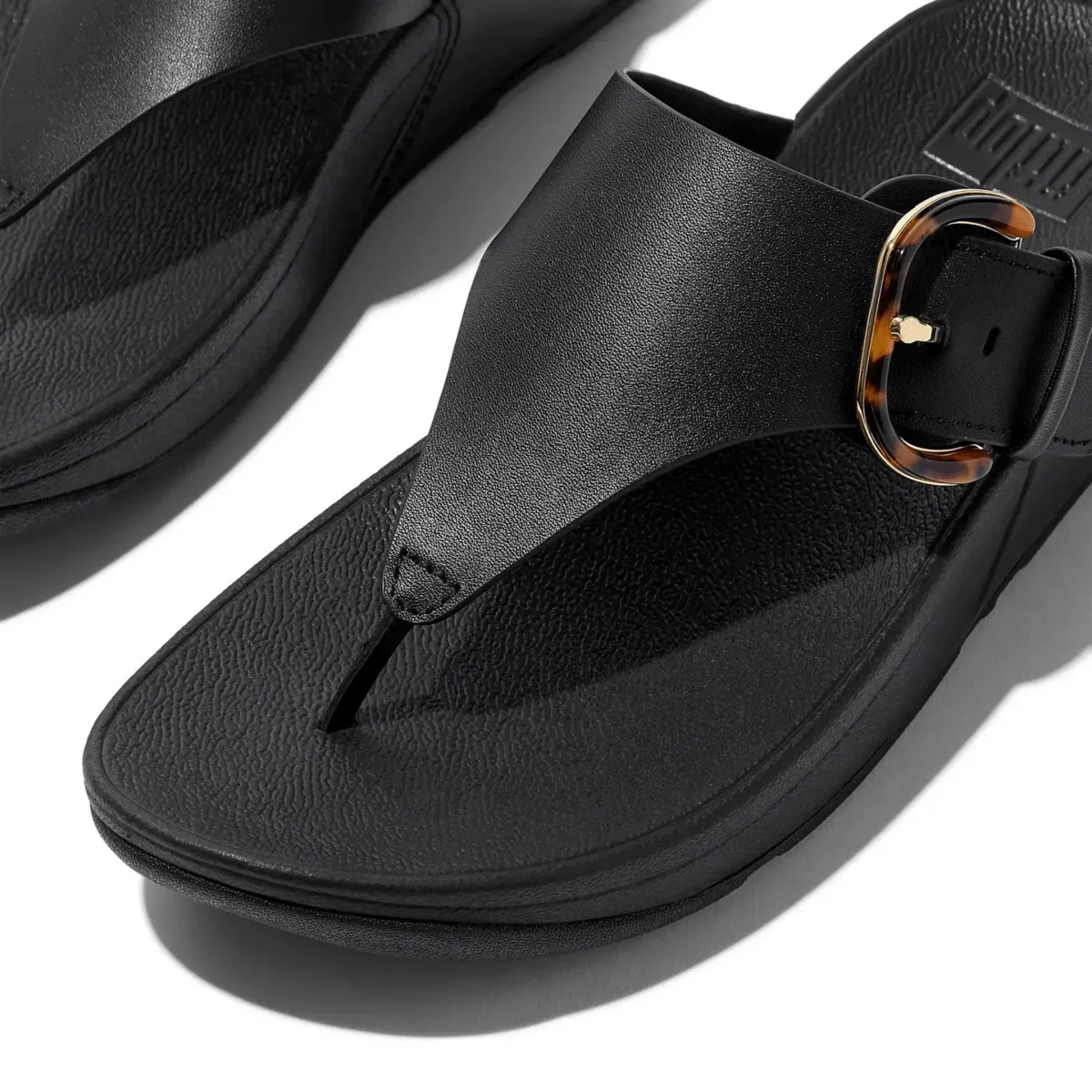 FitFlop Damen Lulu Zehensteg-Schnalle Schwarz/Schildpatt
