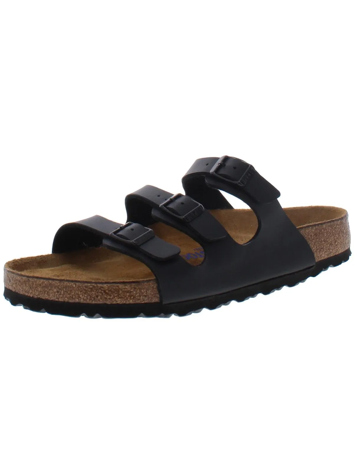 Florida BS Damen Leder Schlupf-Sandalen mit Fußbett