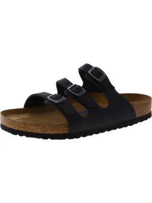 Florida Damen Leder Schlupf-Sandalen mit Fußbett