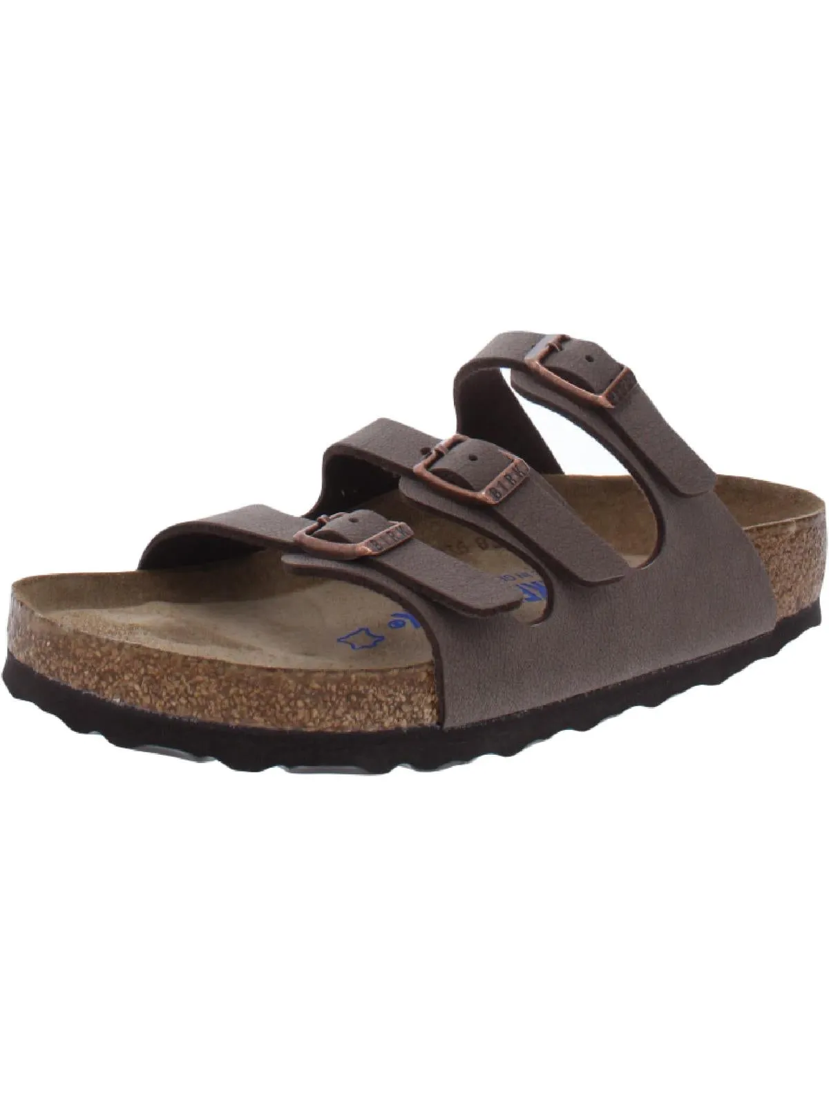 Florida Damen Leder Schlupf-Sandalen mit Fußbett