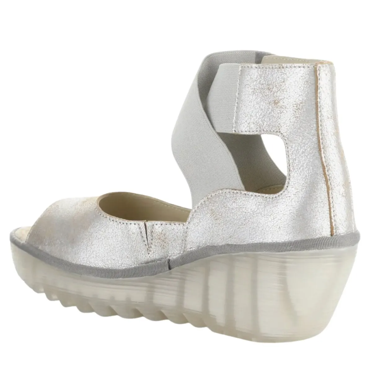 Fly London Damen Yefi Pearl Cool Metallik Leder