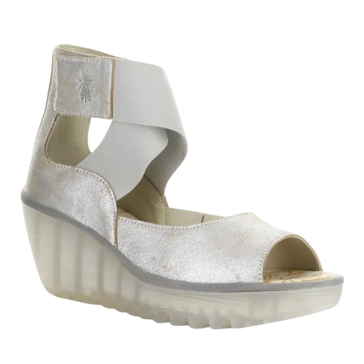 Fly London Damen Yefi Pearl Cool Metallik Leder