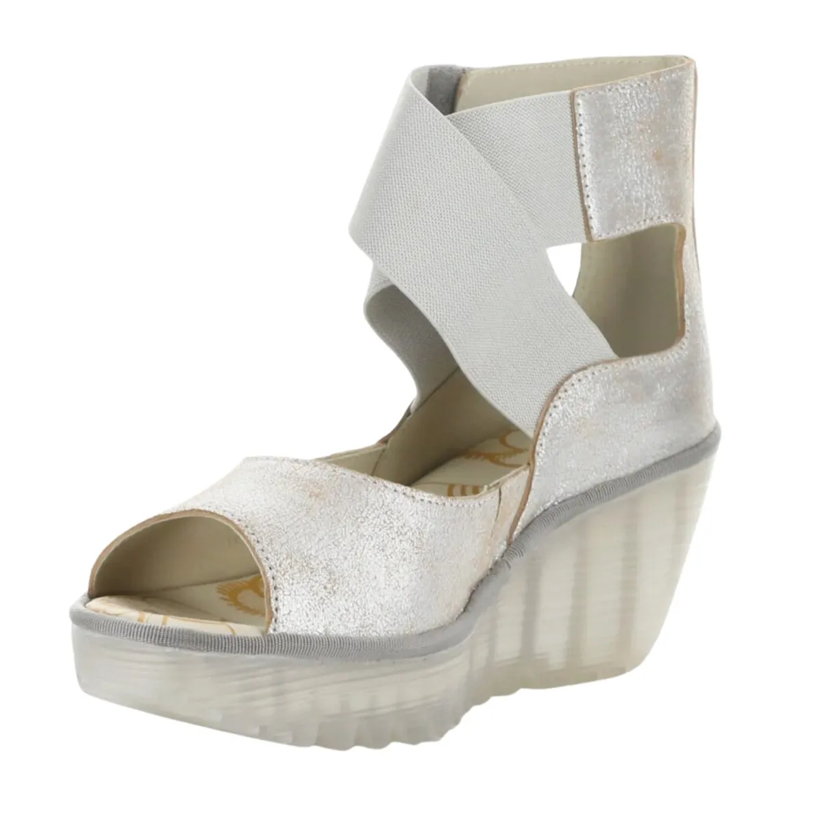 Fly London Damen Yefi Pearl Cool Metallik Leder