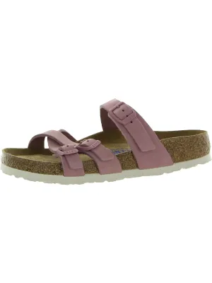Franca Damen Leder-Fußbett Plateausandalen