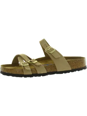 Franca Damen Leder-Fußbett-Slides Sandalen