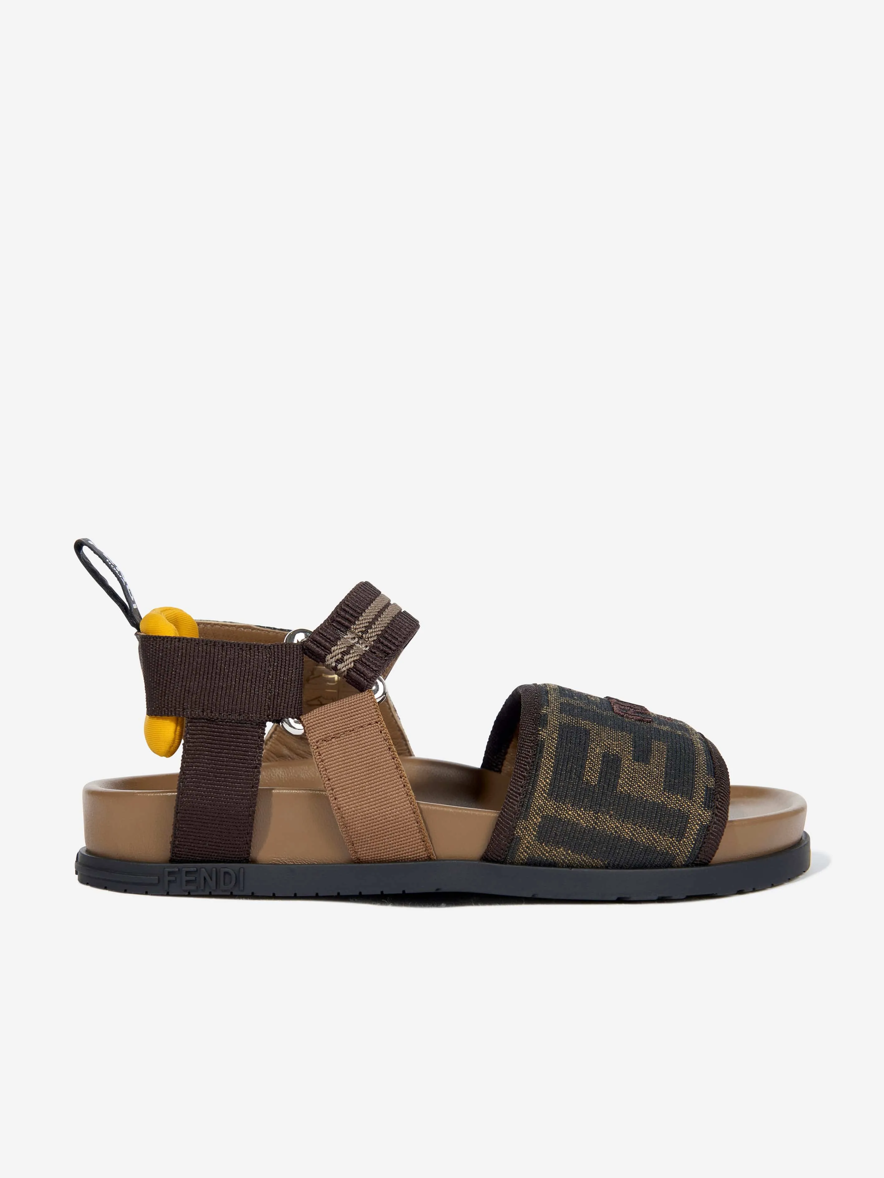 Mädchen FF Jacqaurd Logo Sandalen in Braun