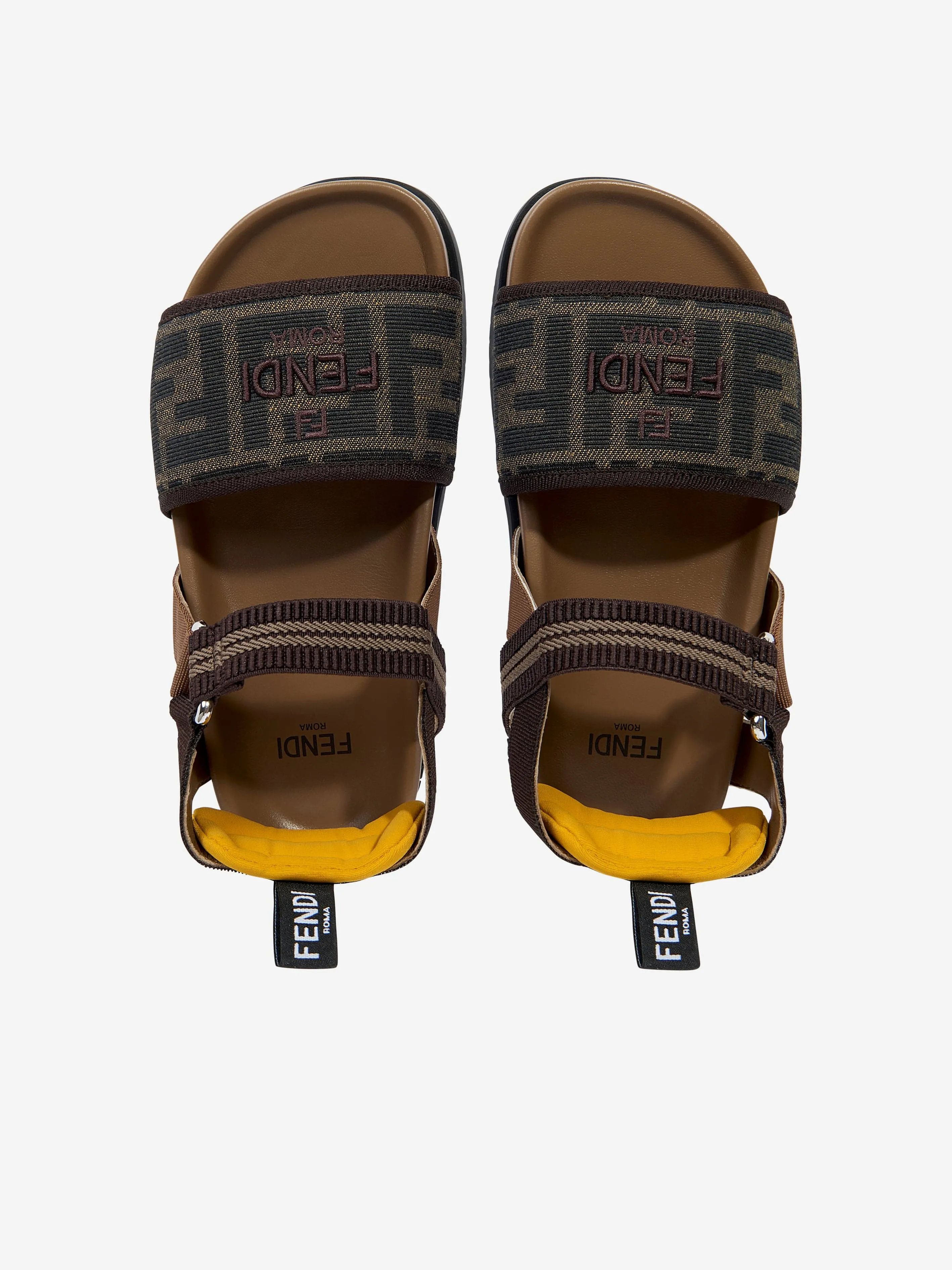 Mädchen FF Jacqaurd Logo Sandalen in Braun