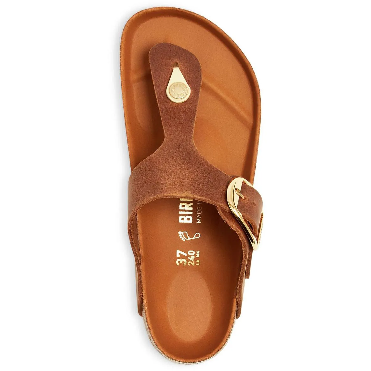 Gizeh Big Buckle Damen Leder Schlupf Riemchensandalen