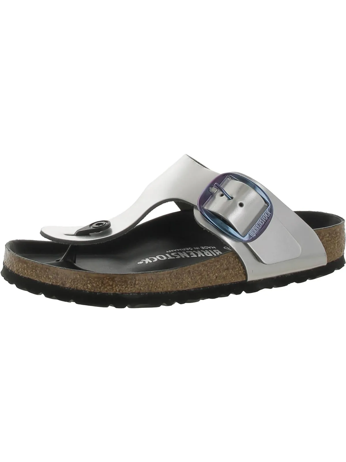 Gizeh Big Buckle Damen Leder Schlupf Riemchensandalen