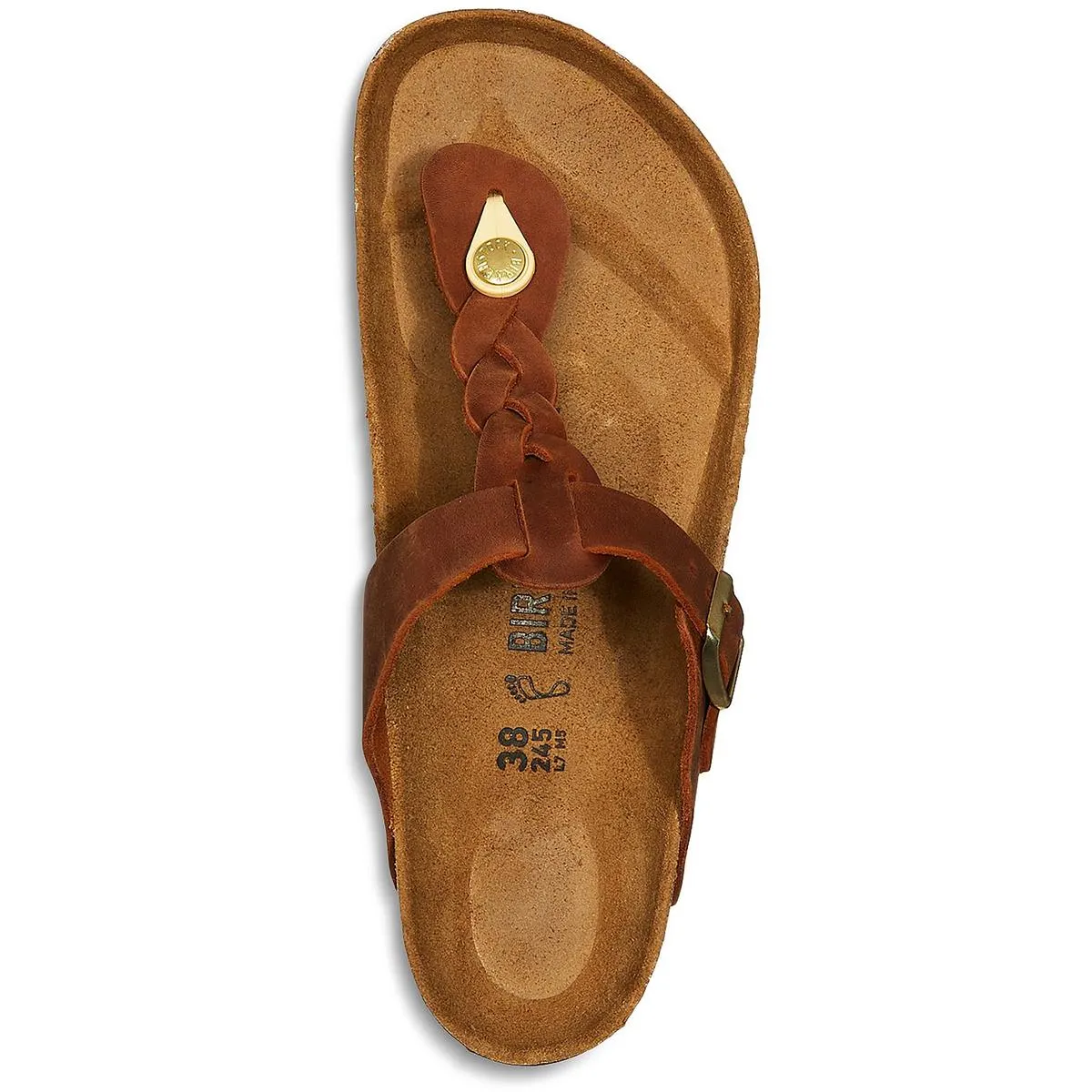 Gizeh Geflochtene Damen-Leder-Sandalen mit Riemchen
