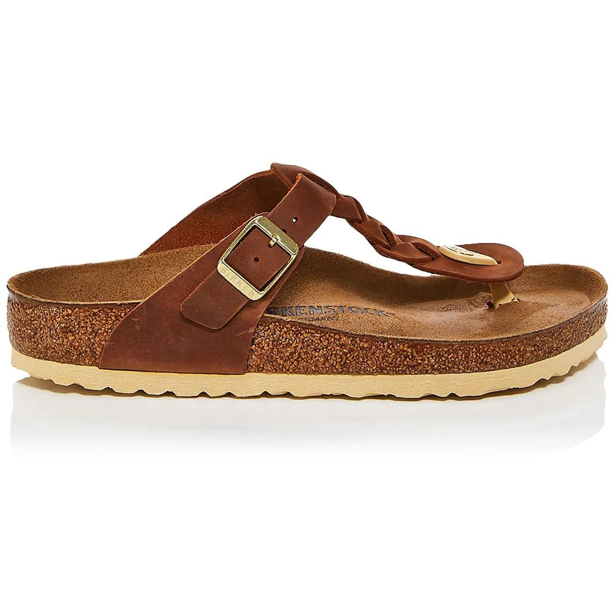 Gizeh Geflochtene Damen-Leder-Sandalen mit Riemchen
