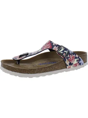Gizeh BS Damen Kunstleder Blumenmuster Schlupfsandalen