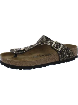 Gizeh BS Damen Metallisch Slide T-Riemen Sandalen