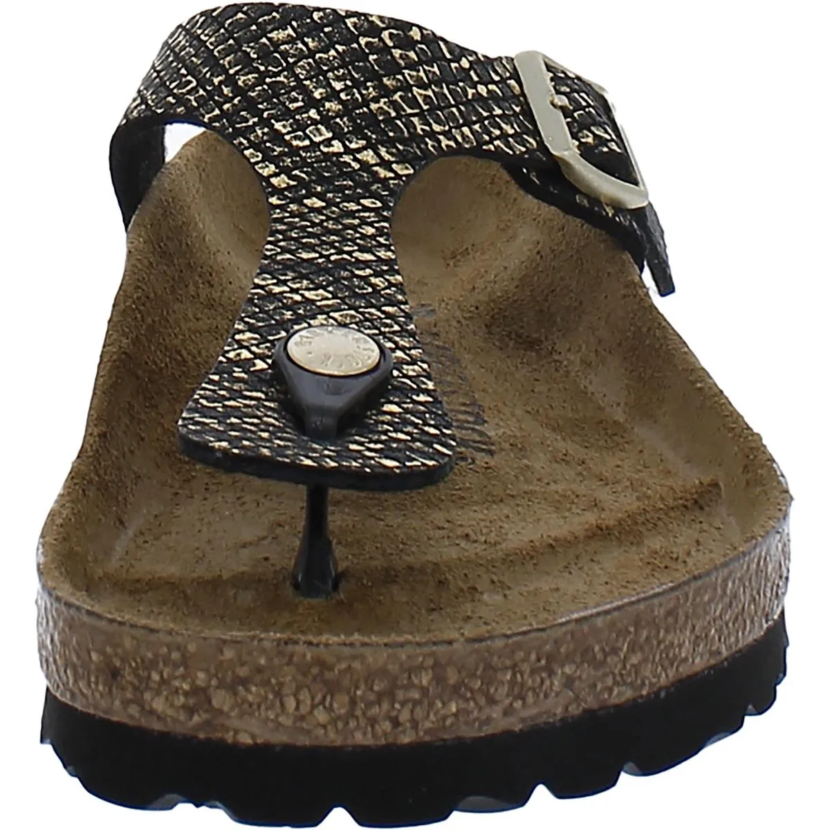 Gizeh BS Damen Metallisch Slide T-Riemen Sandalen