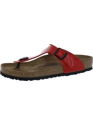 Gizeh BS Damen Lack-Slide-Sandalen mit T-Band