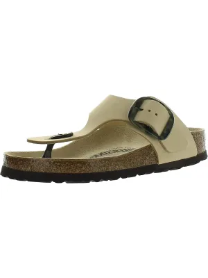 Gizeh Damen Leder Schlappen Zehensteg Sandalen