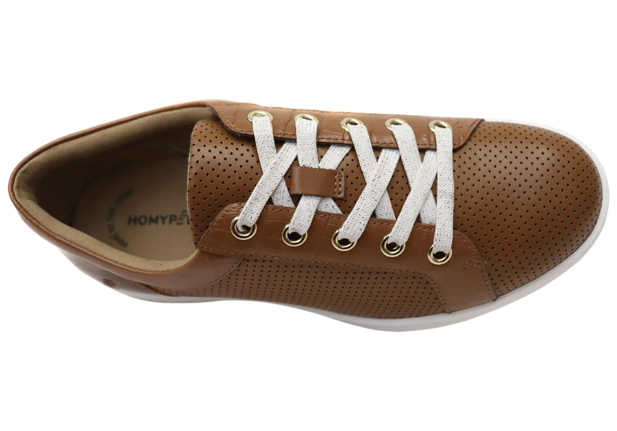 Homyped Carrie Lace Damen Bequeme Leder Freizeitschuhe Homyped Schuhe