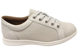 Homyped Carrie Lace Damen Weiße Leder Freizeitschuhe Homyped Schuhe