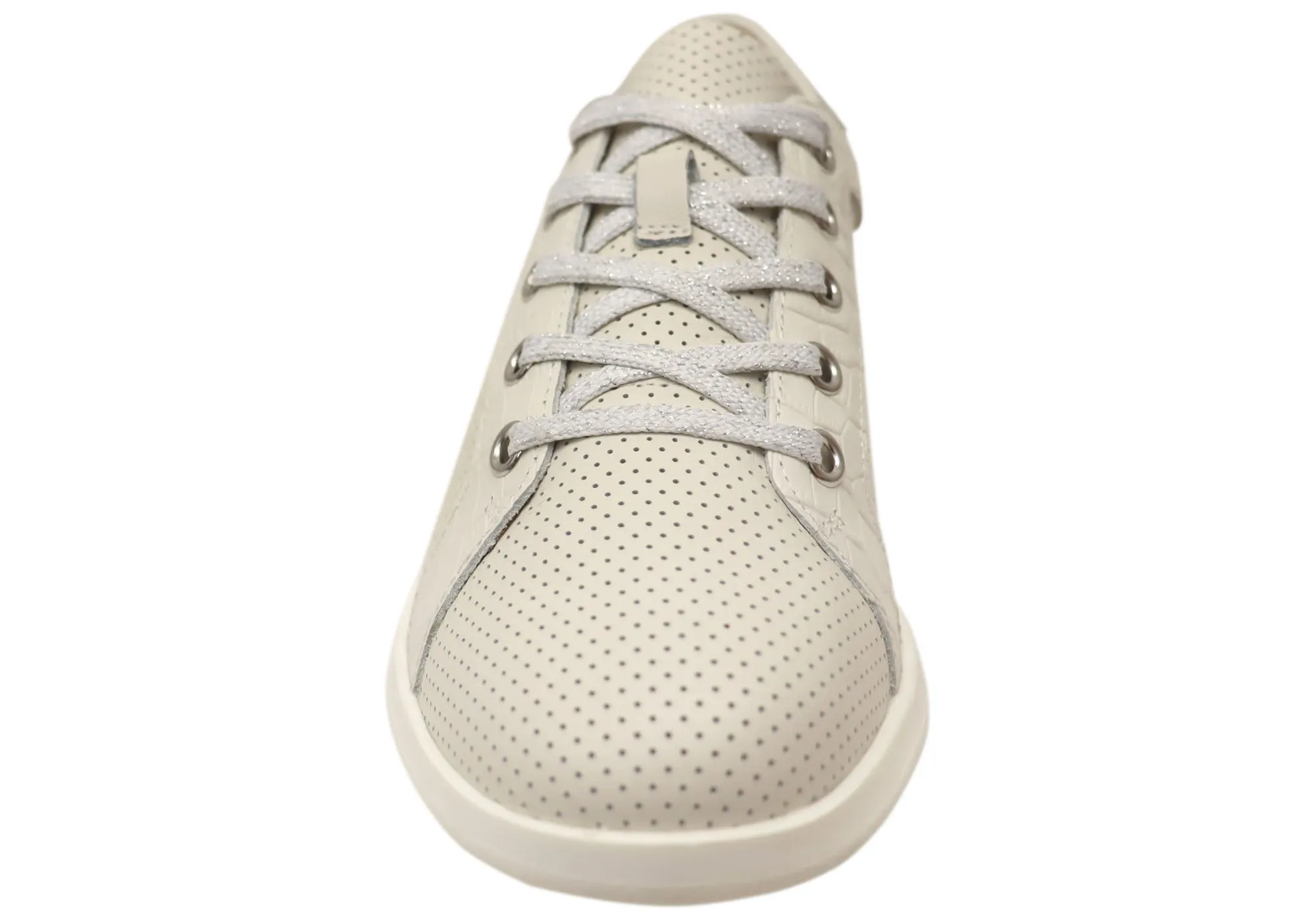 Homyped Carrie Lace Damen Weiße Leder Freizeitschuhe Homyped Schuhe