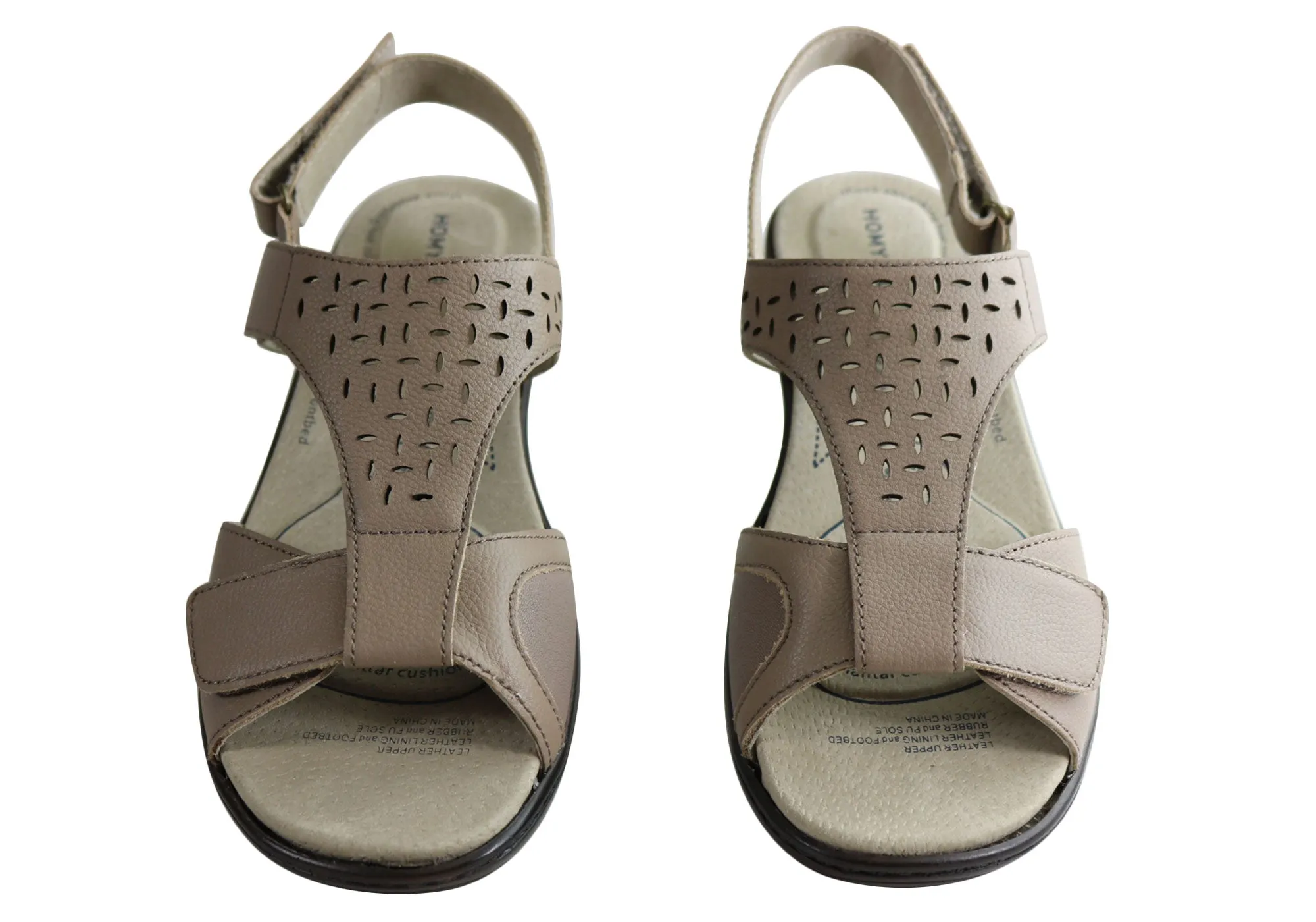 Homyped Devika Damen Bequeme Unterstützende Leder Weite Passform Sandalen Homyped Schuhe