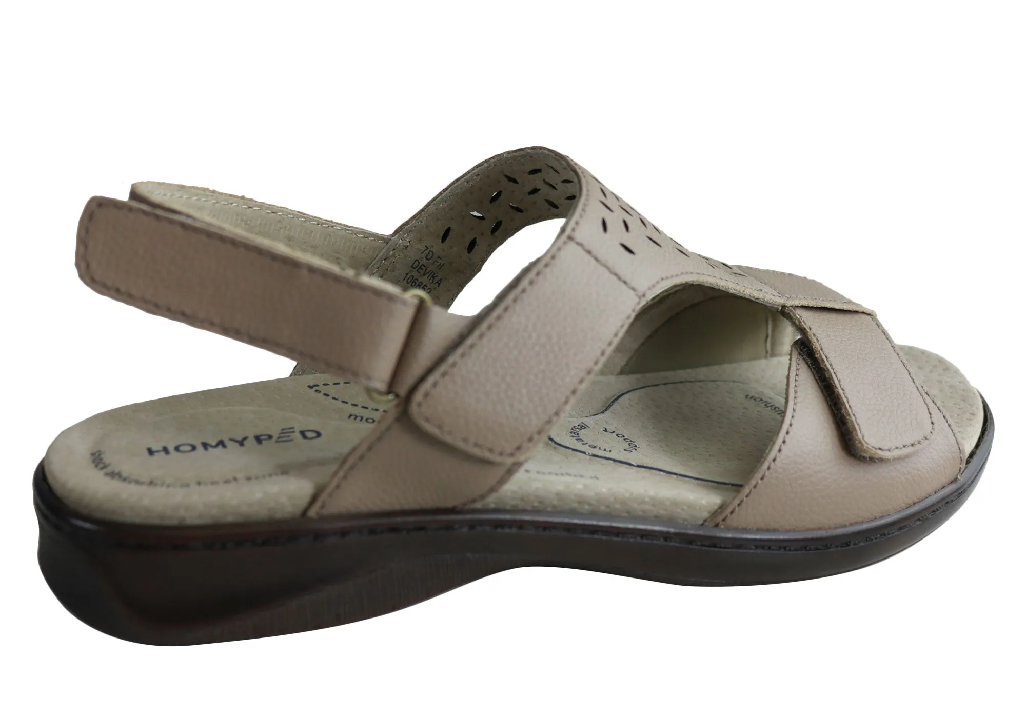 Homyped Devika Damen Bequeme Unterstützende Leder Weite Passform Sandalen Homyped Schuhe