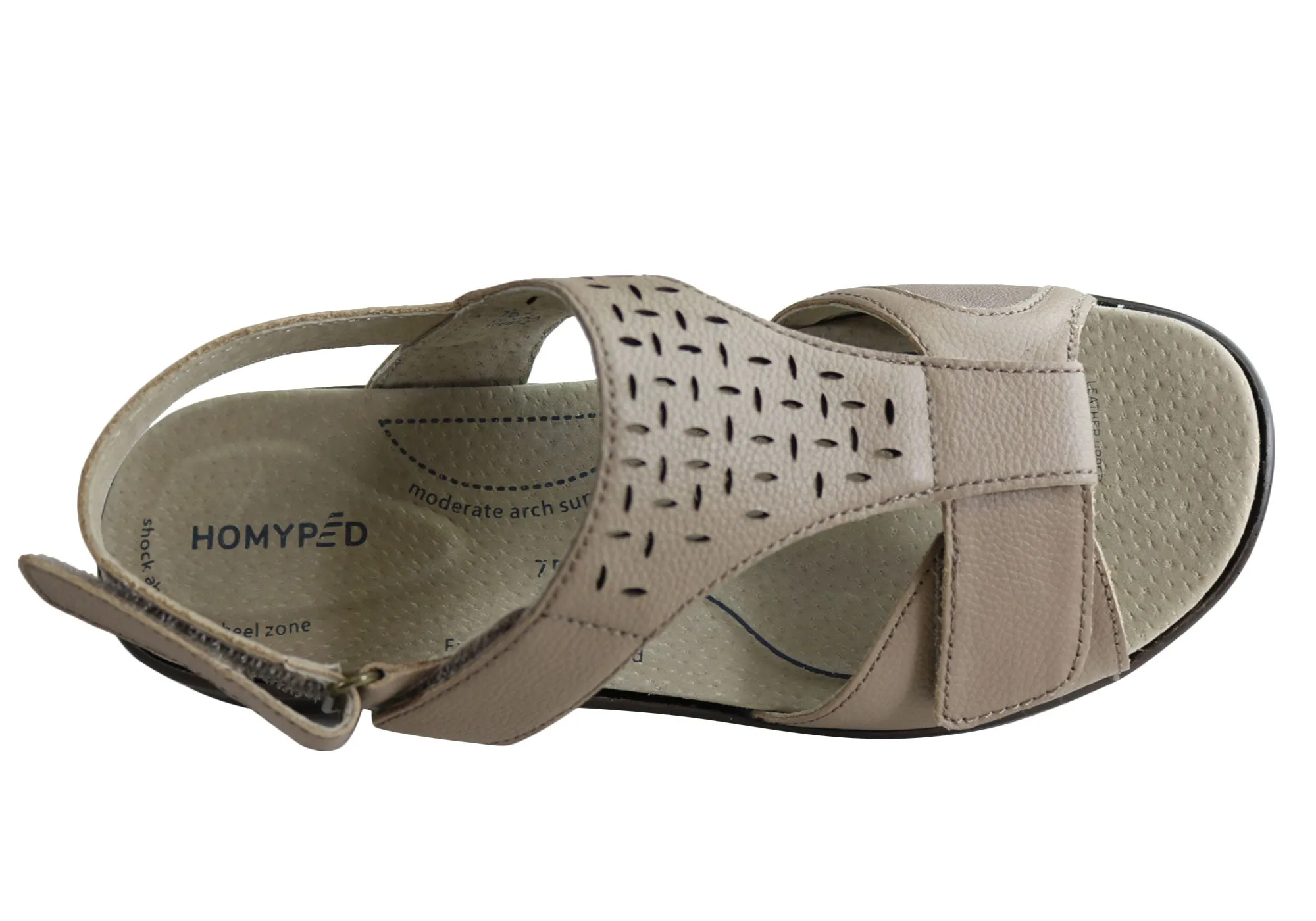 Homyped Devika Damen Bequeme Unterstützende Leder Weite Passform Sandalen Homyped Schuhe