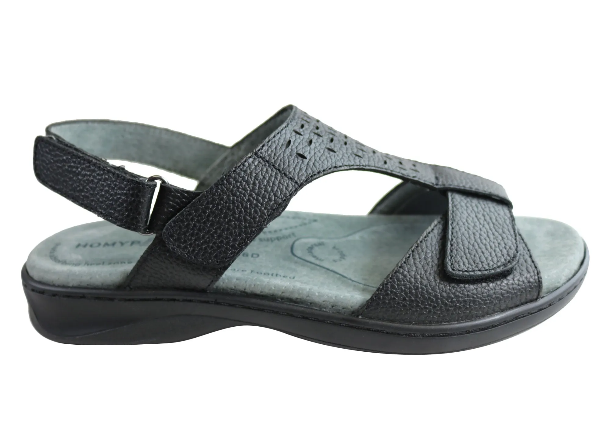 Homyped Devika Damen Bequeme Unterstützende Leder Weite Passform Sandalen Homyped Schuhe