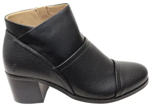 Homyped Kaiserin Blockabsatz Damen Weite Passform Knöchelstiefel Homyped Schuhe
