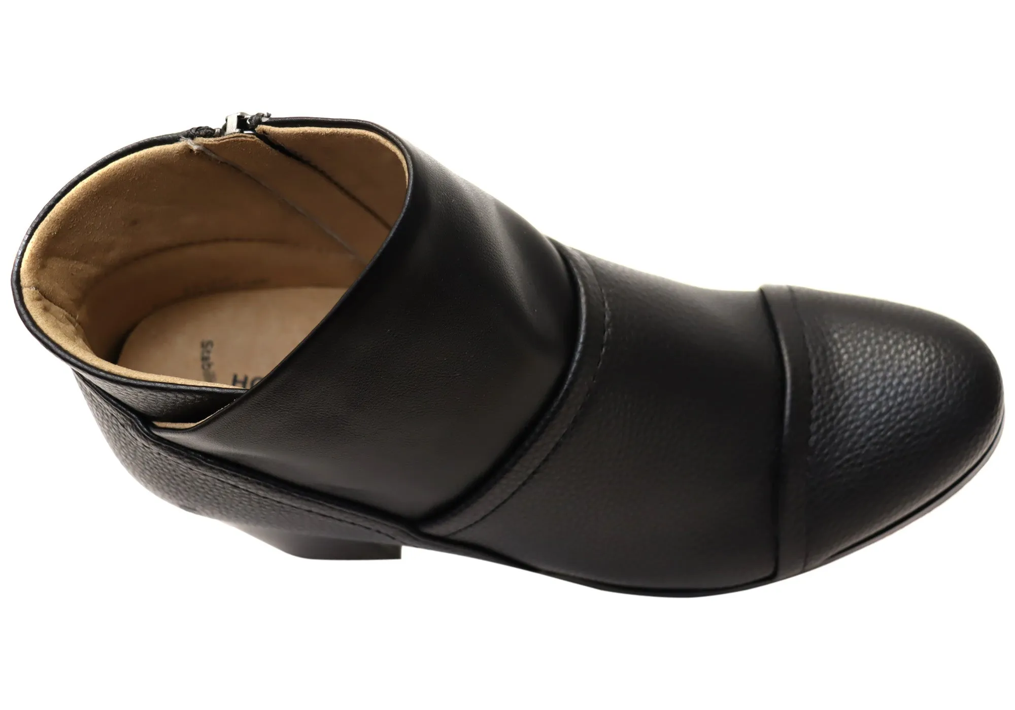 Homyped Kaiserin Blockabsatz Damen Weite Passform Knöchelstiefel Homyped Schuhe