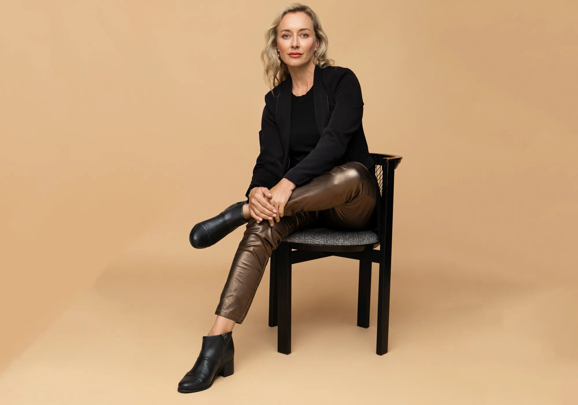 Homyped Kaiserin Blockabsatz Damen Weite Passform Knöchelstiefel Homyped Schuhe