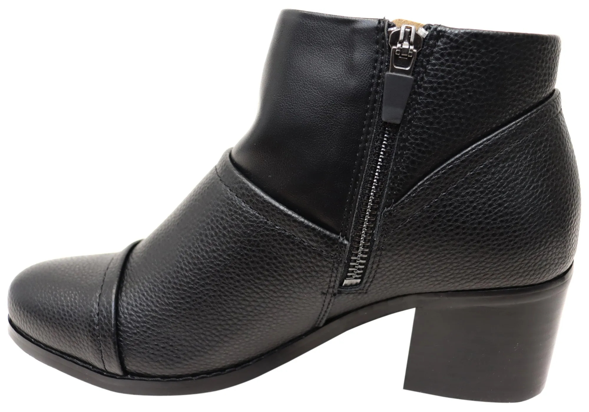 Homyped Kaiserin Blockabsatz Damen Weite Passform Knöchelstiefel Homyped Schuhe