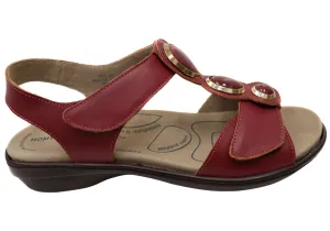 Homyped Damen Analise T-Bar Bequeme Ledersandalen Homyped Schuhe