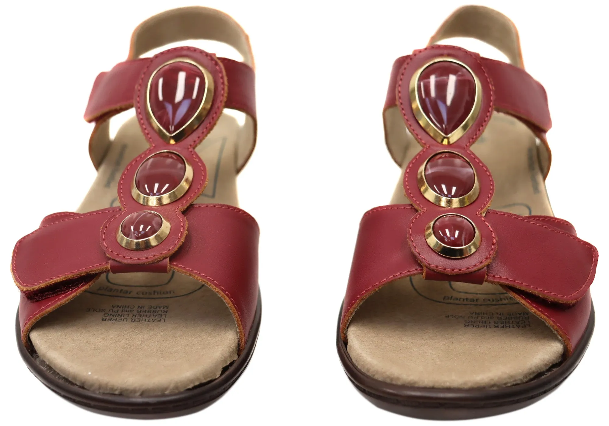 Homyped Damen Analise T-Bar Bequeme Ledersandalen Homyped Schuhe