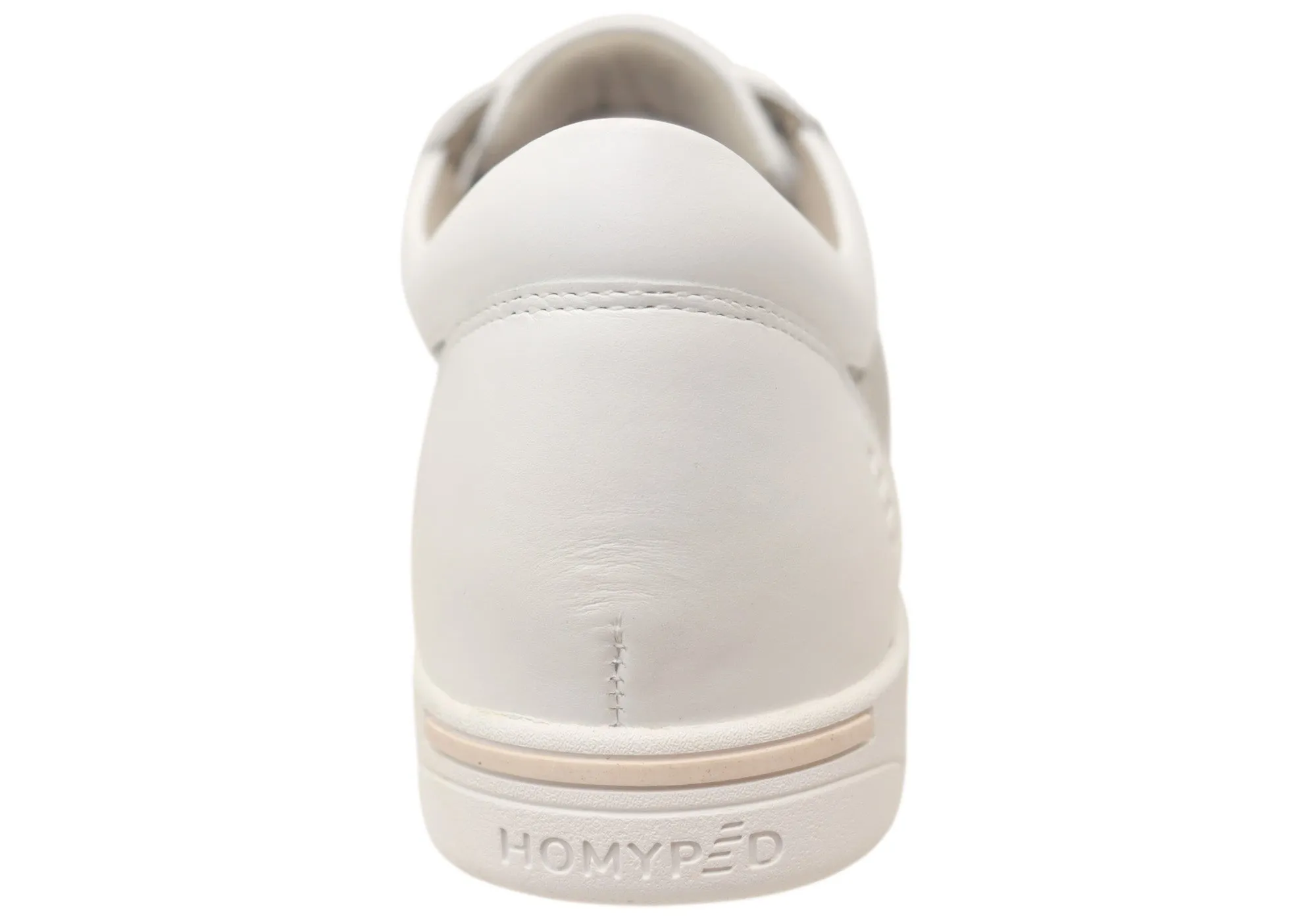 Homyped Damen Lotti Spitze Weißes Leder Weite Passform Freizeitschuhe Homyped Schuhe